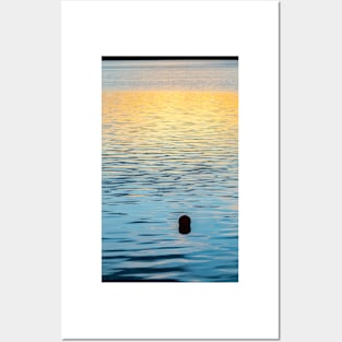 Sunrise and water pattern and colors in vertical background image Posters and Art